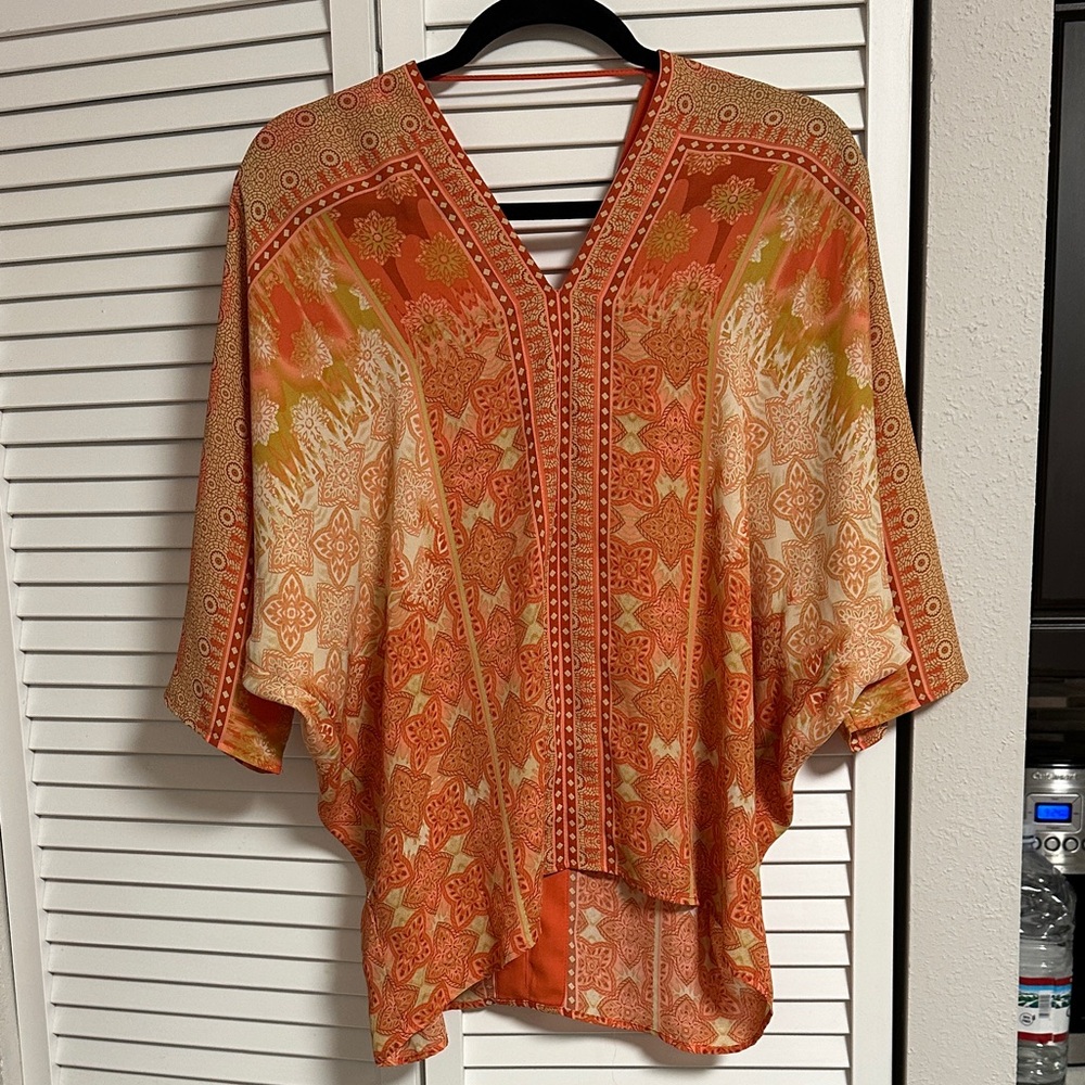 Orange Patterned Women's Top